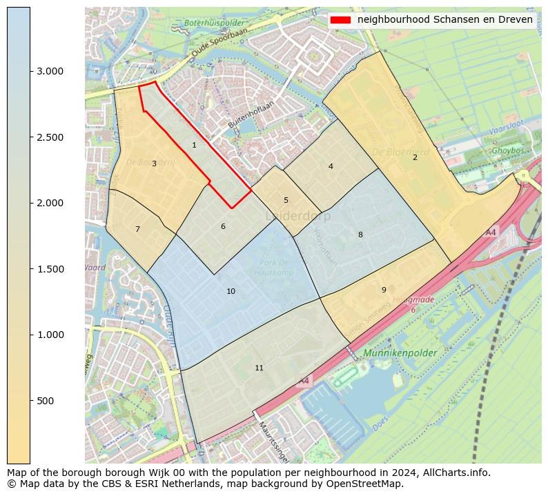 Image of the neighbourhood Schansen en Dreven at the map. This image is used as introduction to this page. This page shows a lot of information about the population in the neighbourhood Schansen en Dreven (such as the distribution by age groups of the residents, the composition of households, whether inhabitants are natives or Dutch with an immigration background, data about the houses (numbers, types, price development, use, type of property, ...) and more (car ownership, energy consumption, ...) based on open data from the Dutch Central Bureau of Statistics and various other sources!