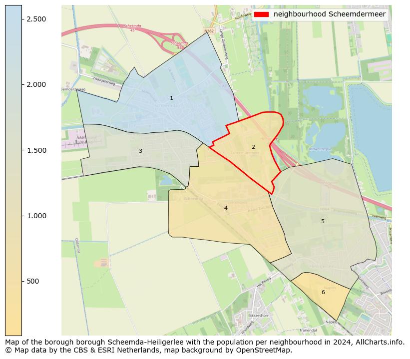 Image of the neighbourhood Scheemdermeer at the map. This image is used as introduction to this page. This page shows a lot of information about the population in the neighbourhood Scheemdermeer (such as the distribution by age groups of the residents, the composition of households, whether inhabitants are natives or Dutch with an immigration background, data about the houses (numbers, types, price development, use, type of property, ...) and more (car ownership, energy consumption, ...) based on open data from the Dutch Central Bureau of Statistics and various other sources!