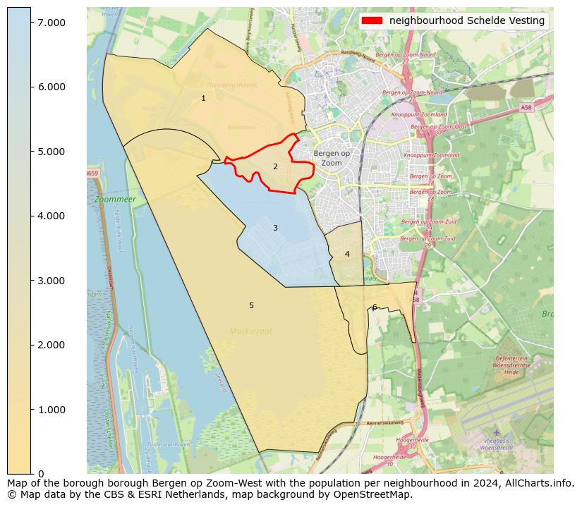 Image of the neighbourhood Schelde Vesting at the map. This image is used as introduction to this page. This page shows a lot of information about the population in the neighbourhood Schelde Vesting (such as the distribution by age groups of the residents, the composition of households, whether inhabitants are natives or Dutch with an immigration background, data about the houses (numbers, types, price development, use, type of property, ...) and more (car ownership, energy consumption, ...) based on open data from the Dutch Central Bureau of Statistics and various other sources!