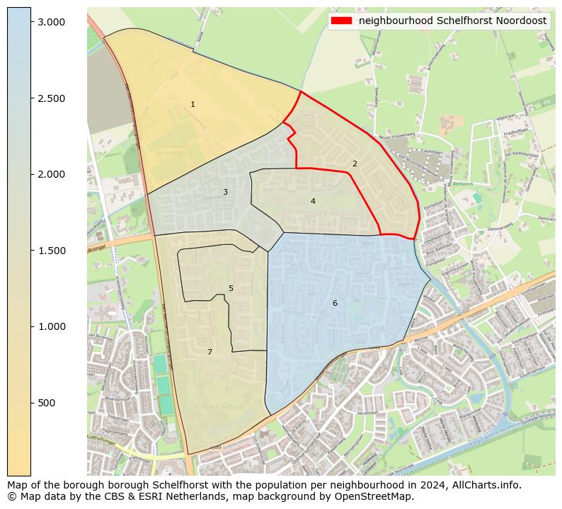 Image of the neighbourhood Schelfhorst Noordoost at the map. This image is used as introduction to this page. This page shows a lot of information about the population in the neighbourhood Schelfhorst Noordoost (such as the distribution by age groups of the residents, the composition of households, whether inhabitants are natives or Dutch with an immigration background, data about the houses (numbers, types, price development, use, type of property, ...) and more (car ownership, energy consumption, ...) based on open data from the Dutch Central Bureau of Statistics and various other sources!