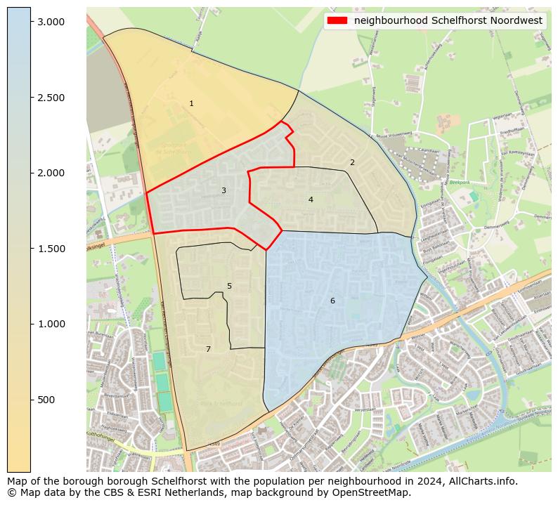 Image of the neighbourhood Schelfhorst Noordwest at the map. This image is used as introduction to this page. This page shows a lot of information about the population in the neighbourhood Schelfhorst Noordwest (such as the distribution by age groups of the residents, the composition of households, whether inhabitants are natives or Dutch with an immigration background, data about the houses (numbers, types, price development, use, type of property, ...) and more (car ownership, energy consumption, ...) based on open data from the Dutch Central Bureau of Statistics and various other sources!