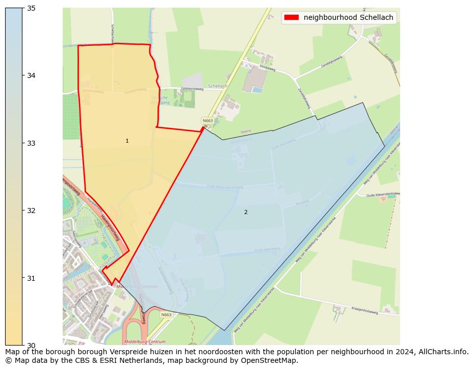 Image of the neighbourhood Schellach at the map. This image is used as introduction to this page. This page shows a lot of information about the population in the neighbourhood Schellach (such as the distribution by age groups of the residents, the composition of households, whether inhabitants are natives or Dutch with an immigration background, data about the houses (numbers, types, price development, use, type of property, ...) and more (car ownership, energy consumption, ...) based on open data from the Dutch Central Bureau of Statistics and various other sources!