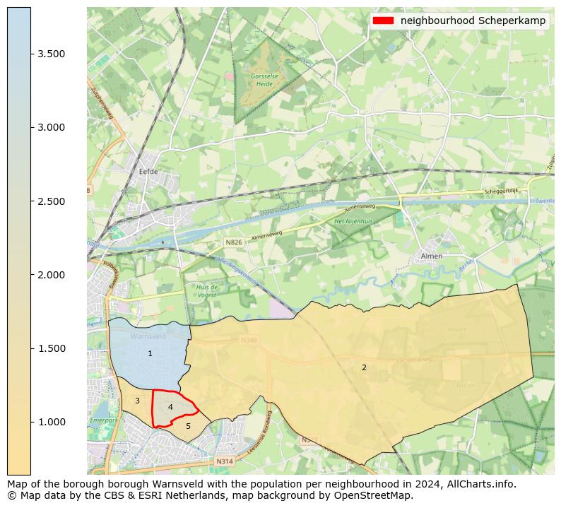 Image of the neighbourhood Scheperkamp at the map. This image is used as introduction to this page. This page shows a lot of information about the population in the neighbourhood Scheperkamp (such as the distribution by age groups of the residents, the composition of households, whether inhabitants are natives or Dutch with an immigration background, data about the houses (numbers, types, price development, use, type of property, ...) and more (car ownership, energy consumption, ...) based on open data from the Dutch Central Bureau of Statistics and various other sources!