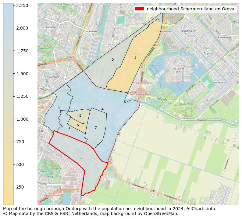 Image of the neighbourhood Schermereiland en Omval at the map. This image is used as introduction to this page. This page shows a lot of information about the population in the neighbourhood Schermereiland en Omval (such as the distribution by age groups of the residents, the composition of households, whether inhabitants are natives or Dutch with an immigration background, data about the houses (numbers, types, price development, use, type of property, ...) and more (car ownership, energy consumption, ...) based on open data from the Dutch Central Bureau of Statistics and various other sources!