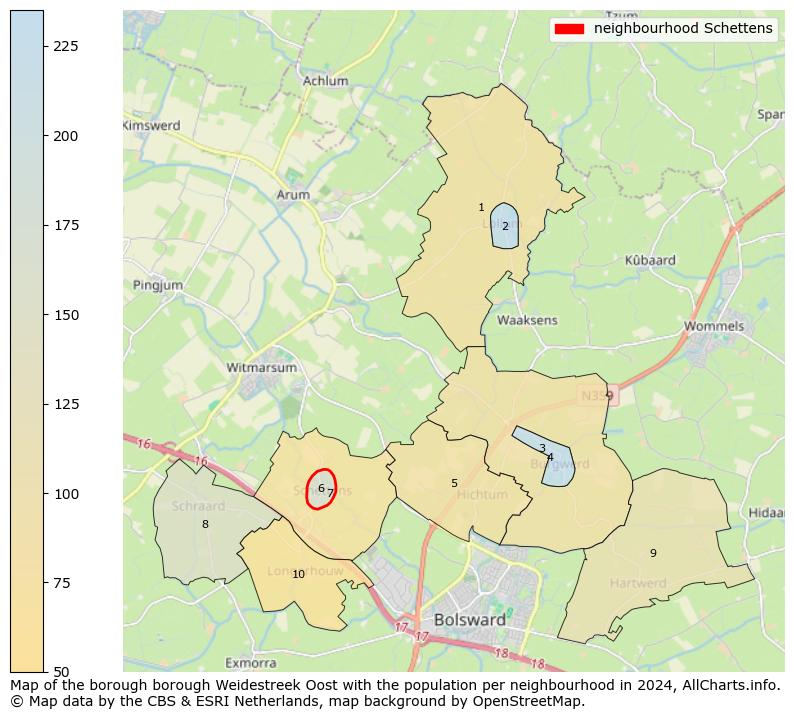 Image of the neighbourhood Schettens at the map. This image is used as introduction to this page. This page shows a lot of information about the population in the neighbourhood Schettens (such as the distribution by age groups of the residents, the composition of households, whether inhabitants are natives or Dutch with an immigration background, data about the houses (numbers, types, price development, use, type of property, ...) and more (car ownership, energy consumption, ...) based on open data from the Dutch Central Bureau of Statistics and various other sources!