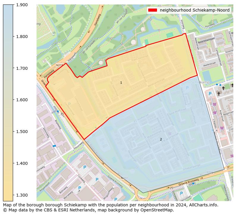 Image of the neighbourhood Schiekamp-Noord at the map. This image is used as introduction to this page. This page shows a lot of information about the population in the neighbourhood Schiekamp-Noord (such as the distribution by age groups of the residents, the composition of households, whether inhabitants are natives or Dutch with an immigration background, data about the houses (numbers, types, price development, use, type of property, ...) and more (car ownership, energy consumption, ...) based on open data from the Dutch Central Bureau of Statistics and various other sources!