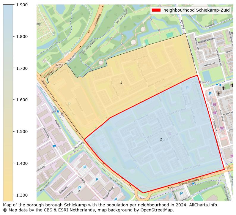 Image of the neighbourhood Schiekamp-Zuid at the map. This image is used as introduction to this page. This page shows a lot of information about the population in the neighbourhood Schiekamp-Zuid (such as the distribution by age groups of the residents, the composition of households, whether inhabitants are natives or Dutch with an immigration background, data about the houses (numbers, types, price development, use, type of property, ...) and more (car ownership, energy consumption, ...) based on open data from the Dutch Central Bureau of Statistics and various other sources!