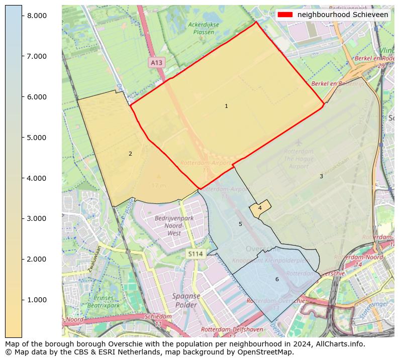 Image of the neighbourhood Schieveen at the map. This image is used as introduction to this page. This page shows a lot of information about the population in the neighbourhood Schieveen (such as the distribution by age groups of the residents, the composition of households, whether inhabitants are natives or Dutch with an immigration background, data about the houses (numbers, types, price development, use, type of property, ...) and more (car ownership, energy consumption, ...) based on open data from the Dutch Central Bureau of Statistics and various other sources!