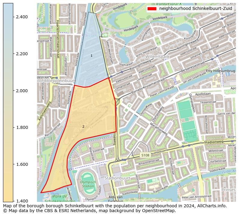 Image of the neighbourhood Schinkelbuurt-Zuid at the map. This image is used as introduction to this page. This page shows a lot of information about the population in the neighbourhood Schinkelbuurt-Zuid (such as the distribution by age groups of the residents, the composition of households, whether inhabitants are natives or Dutch with an immigration background, data about the houses (numbers, types, price development, use, type of property, ...) and more (car ownership, energy consumption, ...) based on open data from the Dutch Central Bureau of Statistics and various other sources!