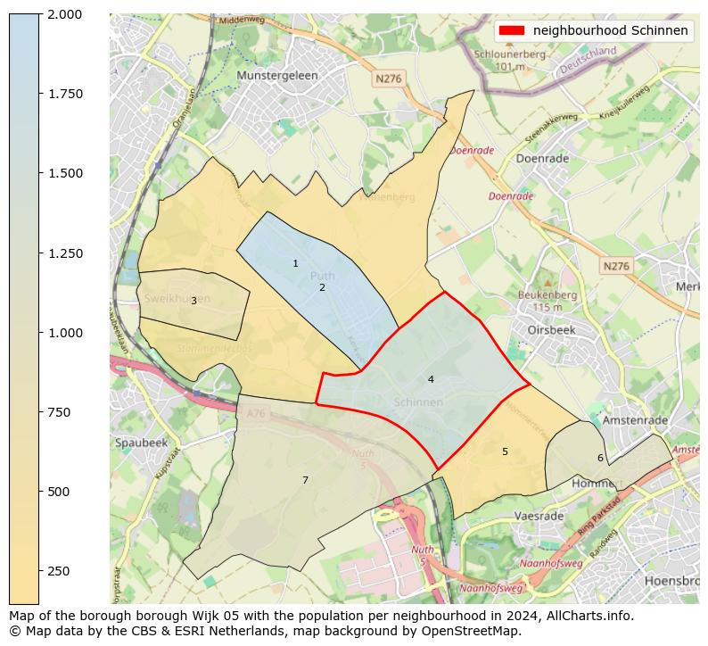 Image of the neighbourhood Schinnen at the map. This image is used as introduction to this page. This page shows a lot of information about the population in the neighbourhood Schinnen (such as the distribution by age groups of the residents, the composition of households, whether inhabitants are natives or Dutch with an immigration background, data about the houses (numbers, types, price development, use, type of property, ...) and more (car ownership, energy consumption, ...) based on open data from the Dutch Central Bureau of Statistics and various other sources!