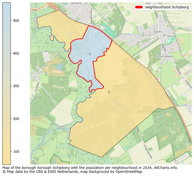 Image of the neighbourhood Schipborg at the map. This image is used as introduction to this page. This page shows a lot of information about the population in the neighbourhood Schipborg (such as the distribution by age groups of the residents, the composition of households, whether inhabitants are natives or Dutch with an immigration background, data about the houses (numbers, types, price development, use, type of property, ...) and more (car ownership, energy consumption, ...) based on open data from the Dutch Central Bureau of Statistics and various other sources!