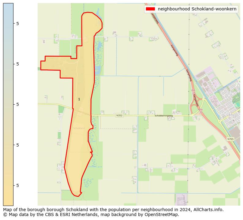 Image of the neighbourhood Schokland-woonkern at the map. This image is used as introduction to this page. This page shows a lot of information about the population in the neighbourhood Schokland-woonkern (such as the distribution by age groups of the residents, the composition of households, whether inhabitants are natives or Dutch with an immigration background, data about the houses (numbers, types, price development, use, type of property, ...) and more (car ownership, energy consumption, ...) based on open data from the Dutch Central Bureau of Statistics and various other sources!