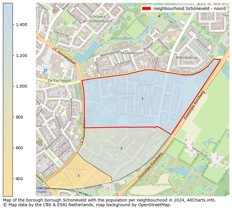 Image of the neighbourhood Schöneveld - noord at the map. This image is used as introduction to this page. This page shows a lot of information about the population in the neighbourhood Schöneveld - noord (such as the distribution by age groups of the residents, the composition of households, whether inhabitants are natives or Dutch with an immigration background, data about the houses (numbers, types, price development, use, type of property, ...) and more (car ownership, energy consumption, ...) based on open data from the Dutch Central Bureau of Statistics and various other sources!