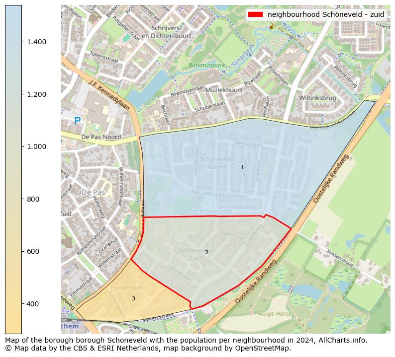 Image of the neighbourhood Schöneveld - zuid at the map. This image is used as introduction to this page. This page shows a lot of information about the population in the neighbourhood Schöneveld - zuid (such as the distribution by age groups of the residents, the composition of households, whether inhabitants are natives or Dutch with an immigration background, data about the houses (numbers, types, price development, use, type of property, ...) and more (car ownership, energy consumption, ...) based on open data from the Dutch Central Bureau of Statistics and various other sources!