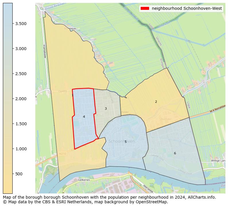 Image of the neighbourhood Schoonhoven-West at the map. This image is used as introduction to this page. This page shows a lot of information about the population in the neighbourhood Schoonhoven-West (such as the distribution by age groups of the residents, the composition of households, whether inhabitants are natives or Dutch with an immigration background, data about the houses (numbers, types, price development, use, type of property, ...) and more (car ownership, energy consumption, ...) based on open data from the Dutch Central Bureau of Statistics and various other sources!