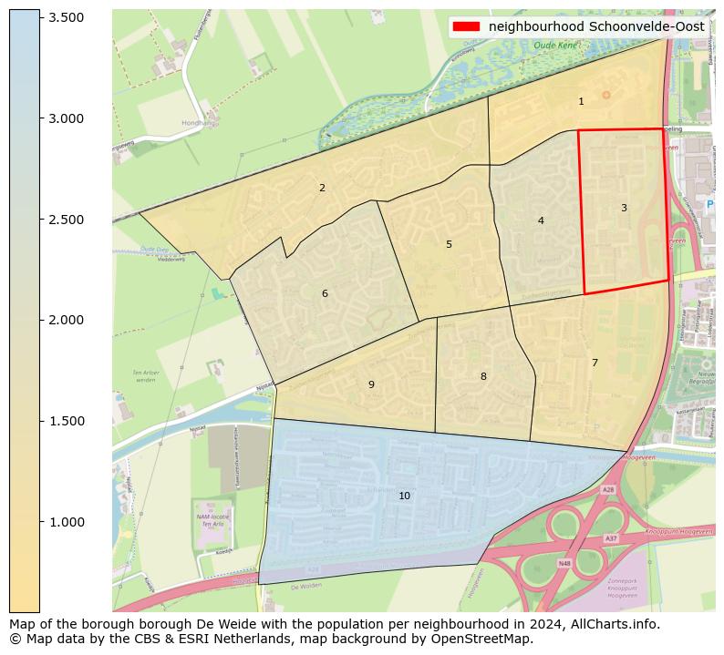 Image of the neighbourhood Schoonvelde-Oost at the map. This image is used as introduction to this page. This page shows a lot of information about the population in the neighbourhood Schoonvelde-Oost (such as the distribution by age groups of the residents, the composition of households, whether inhabitants are natives or Dutch with an immigration background, data about the houses (numbers, types, price development, use, type of property, ...) and more (car ownership, energy consumption, ...) based on open data from the Dutch Central Bureau of Statistics and various other sources!