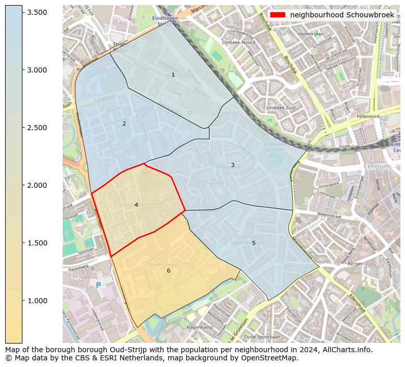 Image of the neighbourhood Schouwbroek at the map. This image is used as introduction to this page. This page shows a lot of information about the population in the neighbourhood Schouwbroek (such as the distribution by age groups of the residents, the composition of households, whether inhabitants are natives or Dutch with an immigration background, data about the houses (numbers, types, price development, use, type of property, ...) and more (car ownership, energy consumption, ...) based on open data from the Dutch Central Bureau of Statistics and various other sources!