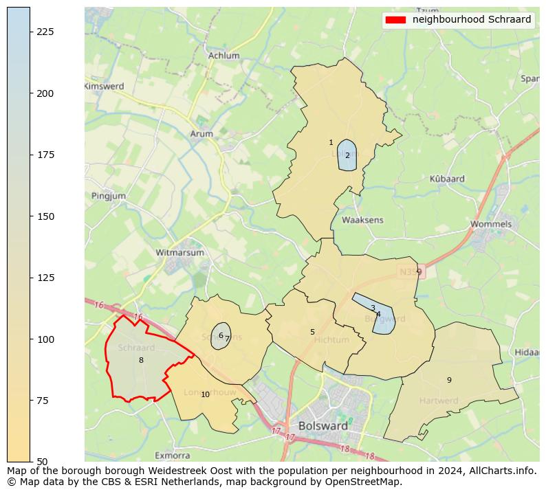 Image of the neighbourhood Schraard at the map. This image is used as introduction to this page. This page shows a lot of information about the population in the neighbourhood Schraard (such as the distribution by age groups of the residents, the composition of households, whether inhabitants are natives or Dutch with an immigration background, data about the houses (numbers, types, price development, use, type of property, ...) and more (car ownership, energy consumption, ...) based on open data from the Dutch Central Bureau of Statistics and various other sources!