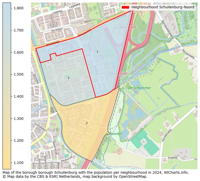 Image of the neighbourhood Schuilenburg-Noord at the map. This image is used as introduction to this page. This page shows a lot of information about the population in the neighbourhood Schuilenburg-Noord (such as the distribution by age groups of the residents, the composition of households, whether inhabitants are natives or Dutch with an immigration background, data about the houses (numbers, types, price development, use, type of property, ...) and more (car ownership, energy consumption, ...) based on open data from the Dutch Central Bureau of Statistics and various other sources!