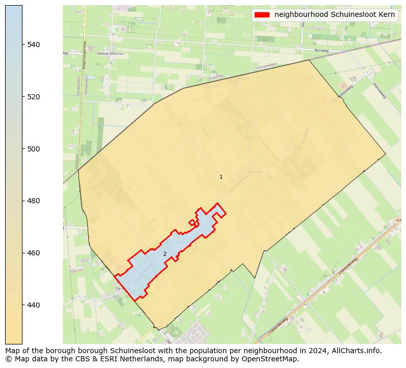 Image of the neighbourhood Schuinesloot Kern at the map. This image is used as introduction to this page. This page shows a lot of information about the population in the neighbourhood Schuinesloot Kern (such as the distribution by age groups of the residents, the composition of households, whether inhabitants are natives or Dutch with an immigration background, data about the houses (numbers, types, price development, use, type of property, ...) and more (car ownership, energy consumption, ...) based on open data from the Dutch Central Bureau of Statistics and various other sources!