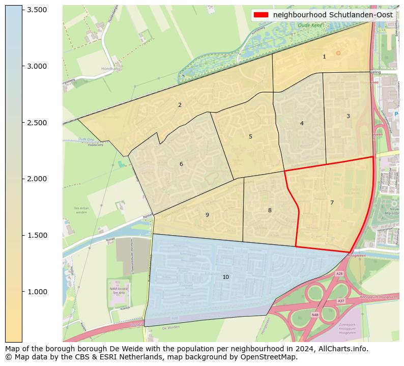 Image of the neighbourhood Schutlanden-Oost at the map. This image is used as introduction to this page. This page shows a lot of information about the population in the neighbourhood Schutlanden-Oost (such as the distribution by age groups of the residents, the composition of households, whether inhabitants are natives or Dutch with an immigration background, data about the houses (numbers, types, price development, use, type of property, ...) and more (car ownership, energy consumption, ...) based on open data from the Dutch Central Bureau of Statistics and various other sources!