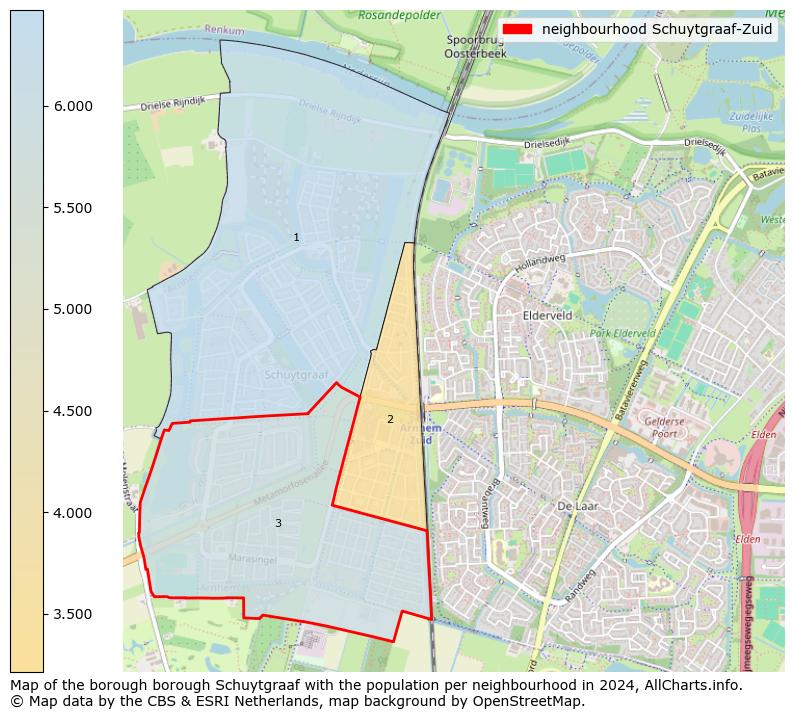 Image of the neighbourhood Schuytgraaf-Zuid at the map. This image is used as introduction to this page. This page shows a lot of information about the population in the neighbourhood Schuytgraaf-Zuid (such as the distribution by age groups of the residents, the composition of households, whether inhabitants are natives or Dutch with an immigration background, data about the houses (numbers, types, price development, use, type of property, ...) and more (car ownership, energy consumption, ...) based on open data from the Dutch Central Bureau of Statistics and various other sources!