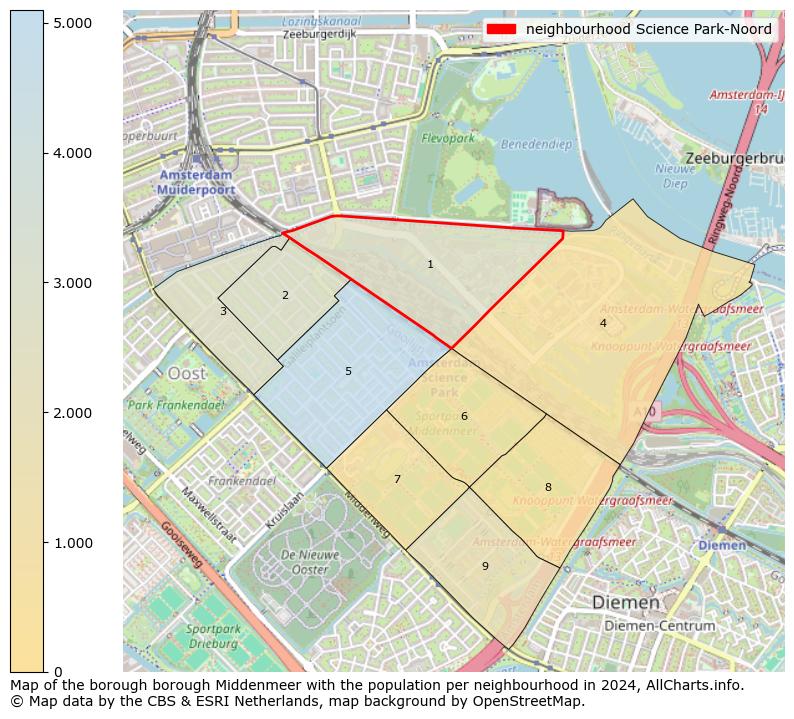 Image of the neighbourhood Science Park-Noord at the map. This image is used as introduction to this page. This page shows a lot of information about the population in the neighbourhood Science Park-Noord (such as the distribution by age groups of the residents, the composition of households, whether inhabitants are natives or Dutch with an immigration background, data about the houses (numbers, types, price development, use, type of property, ...) and more (car ownership, energy consumption, ...) based on open data from the Dutch Central Bureau of Statistics and various other sources!