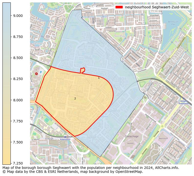 Image of the neighbourhood Seghwaert-Zuid-West at the map. This image is used as introduction to this page. This page shows a lot of information about the population in the neighbourhood Seghwaert-Zuid-West (such as the distribution by age groups of the residents, the composition of households, whether inhabitants are natives or Dutch with an immigration background, data about the houses (numbers, types, price development, use, type of property, ...) and more (car ownership, energy consumption, ...) based on open data from the Dutch Central Bureau of Statistics and various other sources!