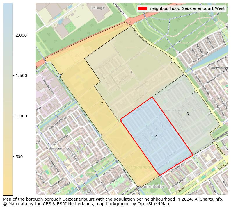 Image of the neighbourhood Seizoenenbuurt West at the map. This image is used as introduction to this page. This page shows a lot of information about the population in the neighbourhood Seizoenenbuurt West (such as the distribution by age groups of the residents, the composition of households, whether inhabitants are natives or Dutch with an immigration background, data about the houses (numbers, types, price development, use, type of property, ...) and more (car ownership, energy consumption, ...) based on open data from the Dutch Central Bureau of Statistics and various other sources!