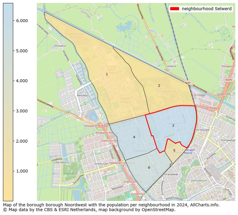 Image of the neighbourhood Selwerd at the map. This image is used as introduction to this page. This page shows a lot of information about the population in the neighbourhood Selwerd (such as the distribution by age groups of the residents, the composition of households, whether inhabitants are natives or Dutch with an immigration background, data about the houses (numbers, types, price development, use, type of property, ...) and more (car ownership, energy consumption, ...) based on open data from the Dutch Central Bureau of Statistics and various other sources!