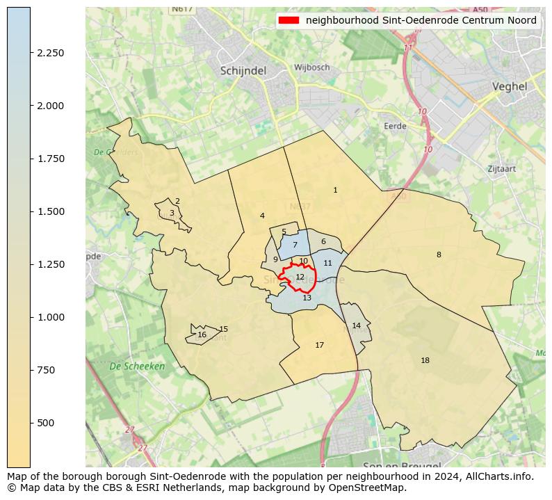 Image of the neighbourhood Sint-Oedenrode Centrum Noord at the map. This image is used as introduction to this page. This page shows a lot of information about the population in the neighbourhood Sint-Oedenrode Centrum Noord (such as the distribution by age groups of the residents, the composition of households, whether inhabitants are natives or Dutch with an immigration background, data about the houses (numbers, types, price development, use, type of property, ...) and more (car ownership, energy consumption, ...) based on open data from the Dutch Central Bureau of Statistics and various other sources!