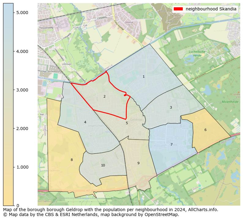 Image of the neighbourhood Skandia at the map. This image is used as introduction to this page. This page shows a lot of information about the population in the neighbourhood Skandia (such as the distribution by age groups of the residents, the composition of households, whether inhabitants are natives or Dutch with an immigration background, data about the houses (numbers, types, price development, use, type of property, ...) and more (car ownership, energy consumption, ...) based on open data from the Dutch Central Bureau of Statistics and various other sources!