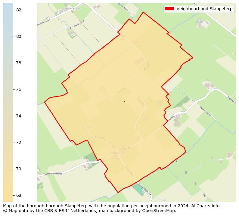 Image of the neighbourhood Slappeterp at the map. This image is used as introduction to this page. This page shows a lot of information about the population in the neighbourhood Slappeterp (such as the distribution by age groups of the residents, the composition of households, whether inhabitants are natives or Dutch with an immigration background, data about the houses (numbers, types, price development, use, type of property, ...) and more (car ownership, energy consumption, ...) based on open data from the Dutch Central Bureau of Statistics and various other sources!