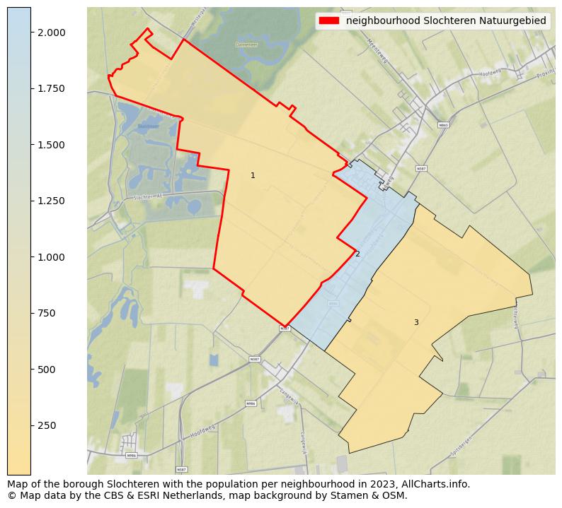 Map of the borough Slochteren with the population per neighbourhood in 2023. This page shows a lot of information about residents (such as the distribution by age groups, family composition, gender, native or Dutch with an immigration background, ...), homes (numbers, types, price development, use, type of property, ...) and more (car ownership, energy consumption, ...) based on open data from the Dutch Central Bureau of Statistics and various other sources!