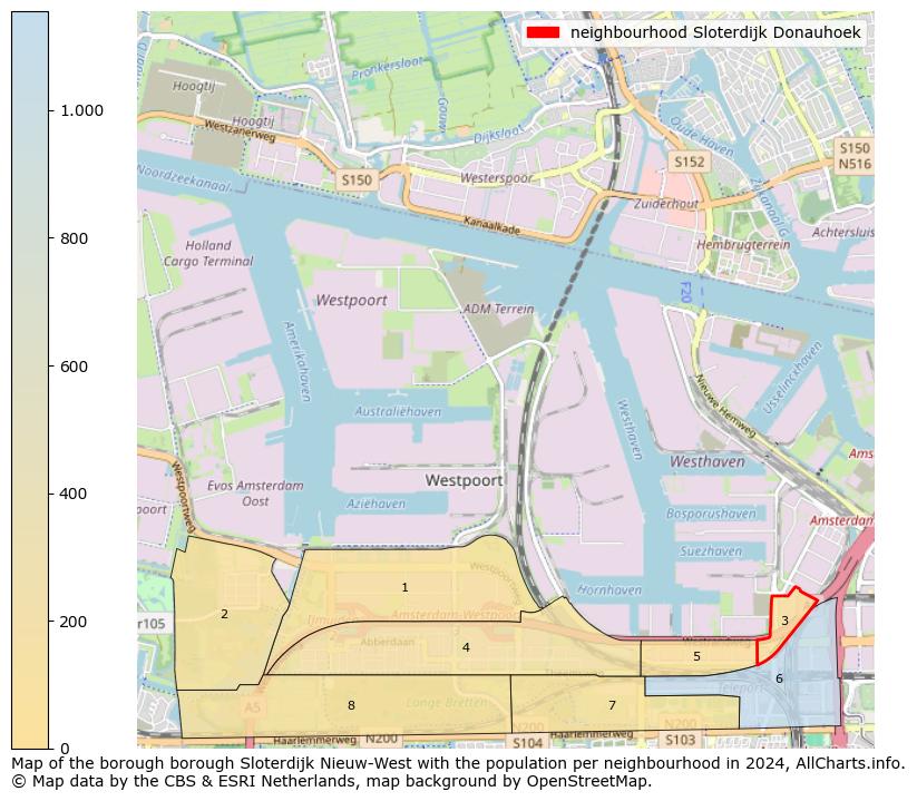 Image of the neighbourhood Sloterdijk Donauhoek at the map. This image is used as introduction to this page. This page shows a lot of information about the population in the neighbourhood Sloterdijk Donauhoek (such as the distribution by age groups of the residents, the composition of households, whether inhabitants are natives or Dutch with an immigration background, data about the houses (numbers, types, price development, use, type of property, ...) and more (car ownership, energy consumption, ...) based on open data from the Dutch Central Bureau of Statistics and various other sources!