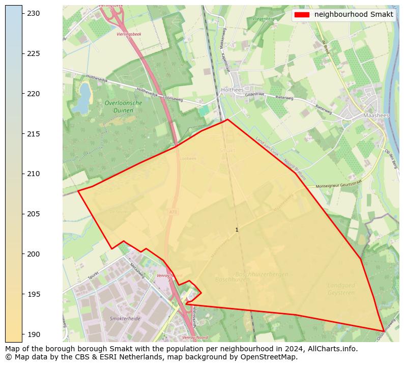 Image of the neighbourhood Smakt at the map. This image is used as introduction to this page. This page shows a lot of information about the population in the neighbourhood Smakt (such as the distribution by age groups of the residents, the composition of households, whether inhabitants are natives or Dutch with an immigration background, data about the houses (numbers, types, price development, use, type of property, ...) and more (car ownership, energy consumption, ...) based on open data from the Dutch Central Bureau of Statistics and various other sources!