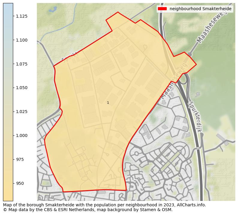 Map of the borough Smakterheide with the population per neighbourhood in 2023. This page shows a lot of information about residents (such as the distribution by age groups, family composition, gender, native or Dutch with an immigration background, ...), homes (numbers, types, price development, use, type of property, ...) and more (car ownership, energy consumption, ...) based on open data from the Dutch Central Bureau of Statistics and various other sources!