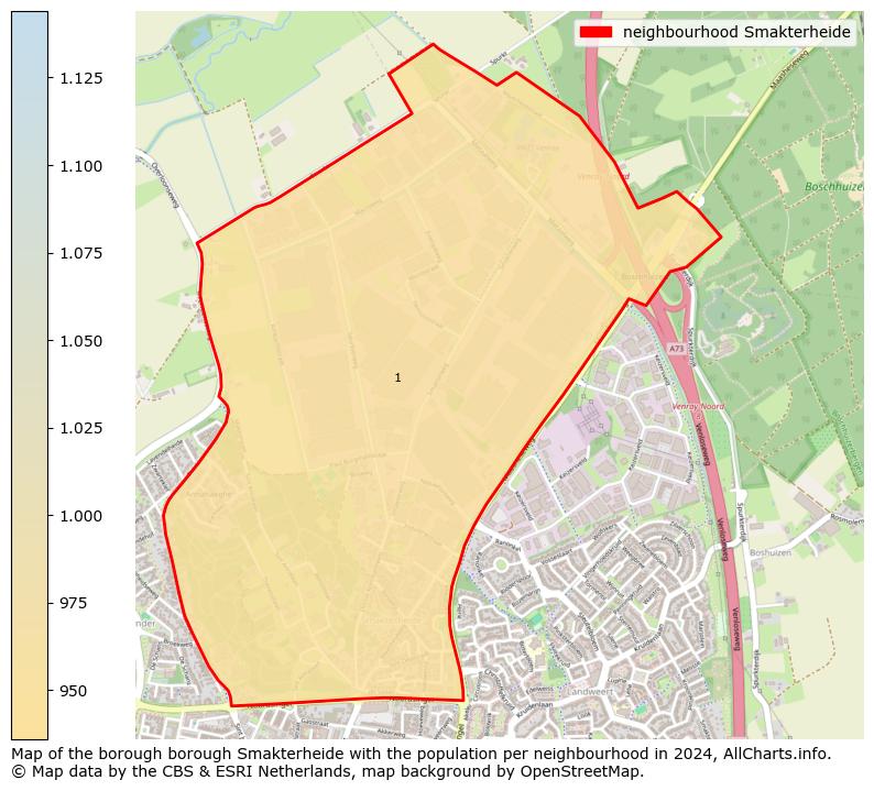 Image of the neighbourhood Smakterheide at the map. This image is used as introduction to this page. This page shows a lot of information about the population in the neighbourhood Smakterheide (such as the distribution by age groups of the residents, the composition of households, whether inhabitants are natives or Dutch with an immigration background, data about the houses (numbers, types, price development, use, type of property, ...) and more (car ownership, energy consumption, ...) based on open data from the Dutch Central Bureau of Statistics and various other sources!