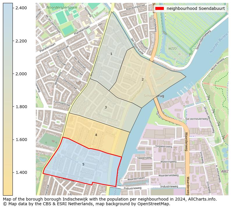 Image of the neighbourhood Soendabuurt at the map. This image is used as introduction to this page. This page shows a lot of information about the population in the neighbourhood Soendabuurt (such as the distribution by age groups of the residents, the composition of households, whether inhabitants are natives or Dutch with an immigration background, data about the houses (numbers, types, price development, use, type of property, ...) and more (car ownership, energy consumption, ...) based on open data from the Dutch Central Bureau of Statistics and various other sources!