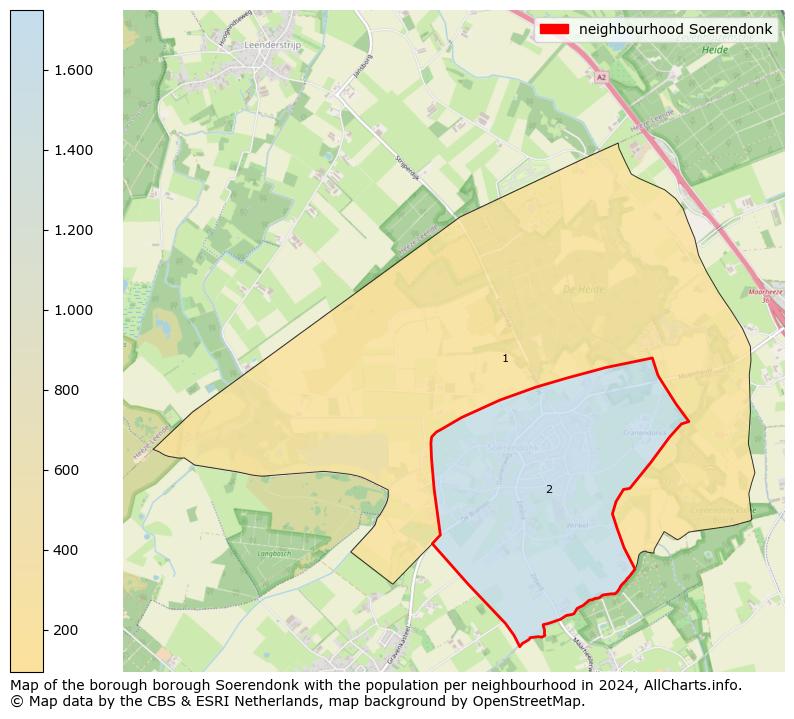 Image of the neighbourhood Soerendonk at the map. This image is used as introduction to this page. This page shows a lot of information about the population in the neighbourhood Soerendonk (such as the distribution by age groups of the residents, the composition of households, whether inhabitants are natives or Dutch with an immigration background, data about the houses (numbers, types, price development, use, type of property, ...) and more (car ownership, energy consumption, ...) based on open data from the Dutch Central Bureau of Statistics and various other sources!