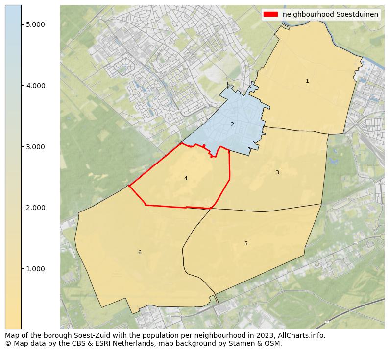 Map of the borough Soest-Zuid with the population per neighbourhood in 2023. This page shows a lot of information about residents (such as the distribution by age groups, family composition, gender, native or Dutch with an immigration background, ...), homes (numbers, types, price development, use, type of property, ...) and more (car ownership, energy consumption, ...) based on open data from the Dutch Central Bureau of Statistics and various other sources!