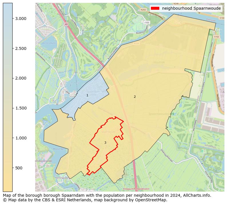 Image of the neighbourhood Spaarnwoude at the map. This image is used as introduction to this page. This page shows a lot of information about the population in the neighbourhood Spaarnwoude (such as the distribution by age groups of the residents, the composition of households, whether inhabitants are natives or Dutch with an immigration background, data about the houses (numbers, types, price development, use, type of property, ...) and more (car ownership, energy consumption, ...) based on open data from the Dutch Central Bureau of Statistics and various other sources!