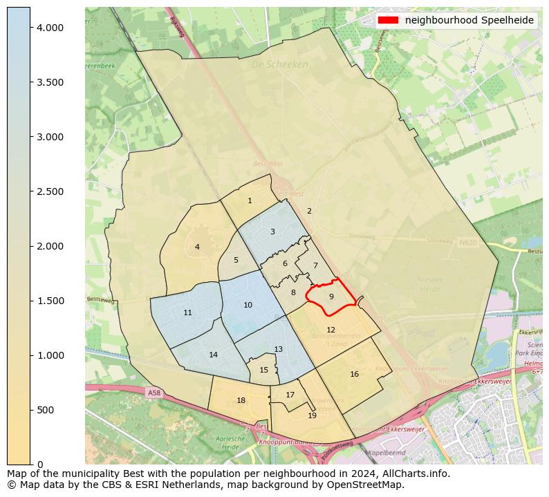 Image of the neighbourhood Speelheide at the map. This image is used as introduction to this page. This page shows a lot of information about the population in the neighbourhood Speelheide (such as the distribution by age groups of the residents, the composition of households, whether inhabitants are natives or Dutch with an immigration background, data about the houses (numbers, types, price development, use, type of property, ...) and more (car ownership, energy consumption, ...) based on open data from the Dutch Central Bureau of Statistics and various other sources!