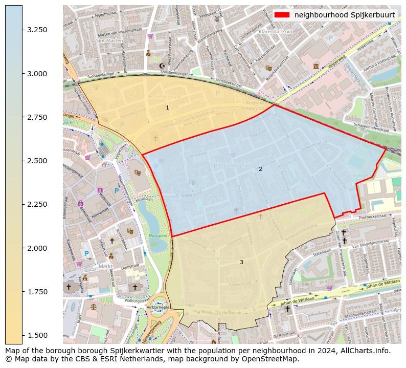 Image of the neighbourhood Spijkerbuurt at the map. This image is used as introduction to this page. This page shows a lot of information about the population in the neighbourhood Spijkerbuurt (such as the distribution by age groups of the residents, the composition of households, whether inhabitants are natives or Dutch with an immigration background, data about the houses (numbers, types, price development, use, type of property, ...) and more (car ownership, energy consumption, ...) based on open data from the Dutch Central Bureau of Statistics and various other sources!