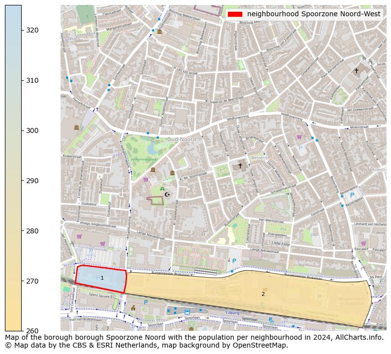 Image of the neighbourhood Spoorzone Noord-West at the map. This image is used as introduction to this page. This page shows a lot of information about the population in the neighbourhood Spoorzone Noord-West (such as the distribution by age groups of the residents, the composition of households, whether inhabitants are natives or Dutch with an immigration background, data about the houses (numbers, types, price development, use, type of property, ...) and more (car ownership, energy consumption, ...) based on open data from the Dutch Central Bureau of Statistics and various other sources!