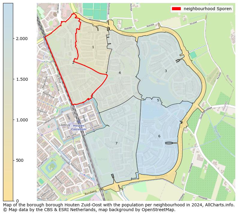 Image of the neighbourhood Sporen at the map. This image is used as introduction to this page. This page shows a lot of information about the population in the neighbourhood Sporen (such as the distribution by age groups of the residents, the composition of households, whether inhabitants are natives or Dutch with an immigration background, data about the houses (numbers, types, price development, use, type of property, ...) and more (car ownership, energy consumption, ...) based on open data from the Dutch Central Bureau of Statistics and various other sources!