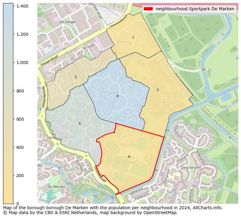 Image of the neighbourhood Sportpark De Marken at the map. This image is used as introduction to this page. This page shows a lot of information about the population in the neighbourhood Sportpark De Marken (such as the distribution by age groups of the residents, the composition of households, whether inhabitants are natives or Dutch with an immigration background, data about the houses (numbers, types, price development, use, type of property, ...) and more (car ownership, energy consumption, ...) based on open data from the Dutch Central Bureau of Statistics and various other sources!