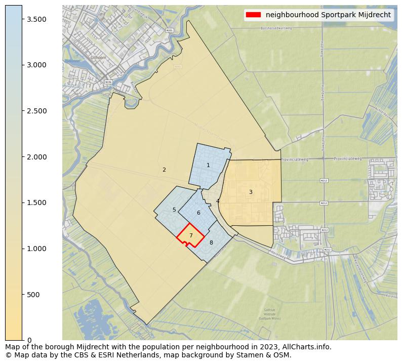 Map of the borough Mijdrecht with the population per neighbourhood in 2023. This page shows a lot of information about residents (such as the distribution by age groups, family composition, gender, native or Dutch with an immigration background, ...), homes (numbers, types, price development, use, type of property, ...) and more (car ownership, energy consumption, ...) based on open data from the Dutch Central Bureau of Statistics and various other sources!