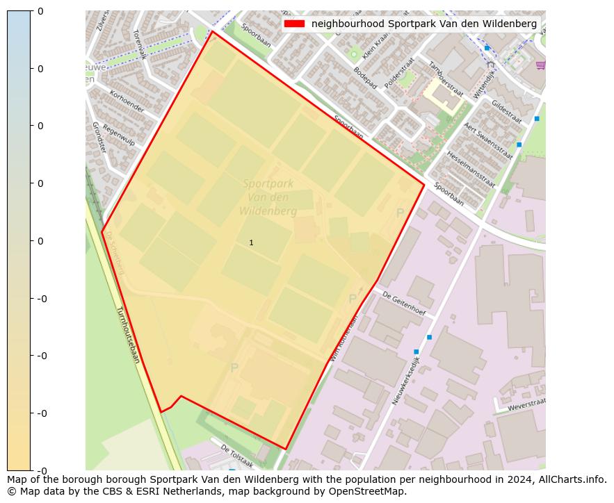 Image of the neighbourhood Sportpark Van den Wildenberg at the map. This image is used as introduction to this page. This page shows a lot of information about the population in the neighbourhood Sportpark Van den Wildenberg (such as the distribution by age groups of the residents, the composition of households, whether inhabitants are natives or Dutch with an immigration background, data about the houses (numbers, types, price development, use, type of property, ...) and more (car ownership, energy consumption, ...) based on open data from the Dutch Central Bureau of Statistics and various other sources!