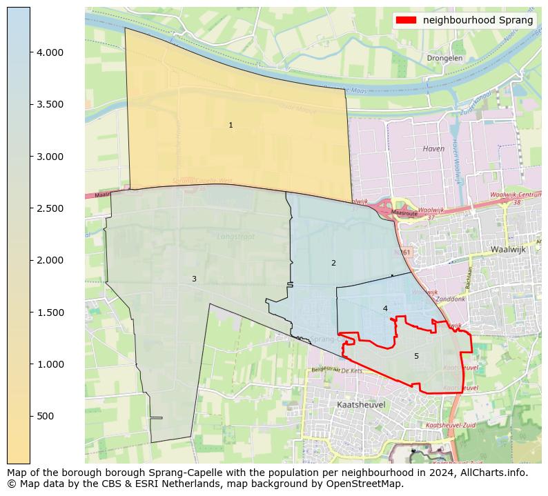 Image of the neighbourhood Sprang at the map. This image is used as introduction to this page. This page shows a lot of information about the population in the neighbourhood Sprang (such as the distribution by age groups of the residents, the composition of households, whether inhabitants are natives or Dutch with an immigration background, data about the houses (numbers, types, price development, use, type of property, ...) and more (car ownership, energy consumption, ...) based on open data from the Dutch Central Bureau of Statistics and various other sources!